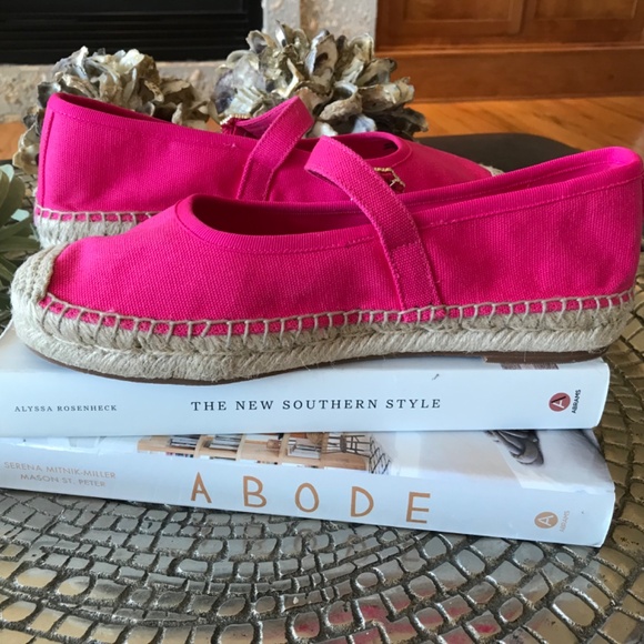J. CREW HOT PINK MARY JANE ESPADRILLE FLATS - Picture 7 of 11
